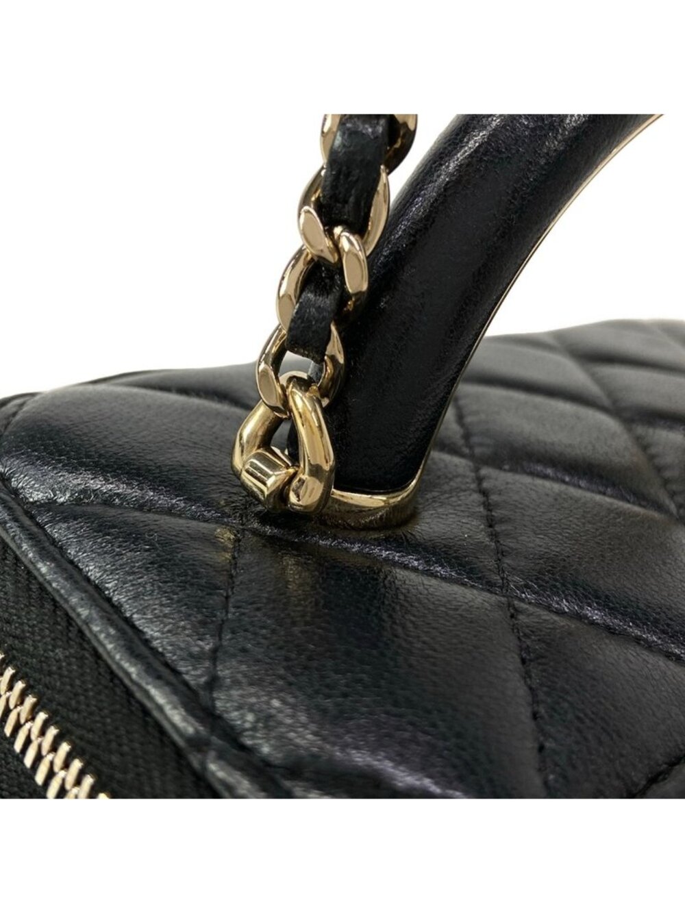 ★SOLD★ Chanel Vanity Bag Casematelasse Black Gold Lambskin - Picture 15 of 15